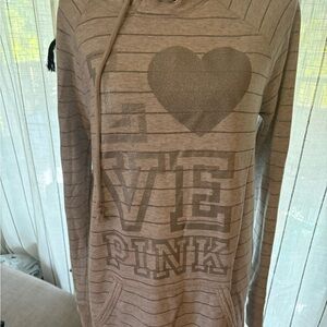 Victoria's Secret Brown Striped Love Pink Sweatshirt
